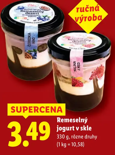 Remeselný jogurt v skle