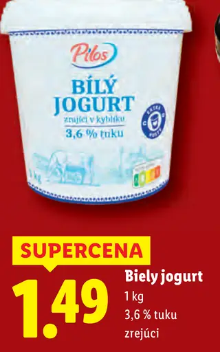 Pilos biely jogurt zrejúci 3,6 % tuku