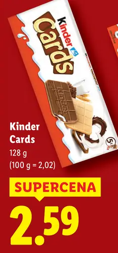 Kinder Cards sušienky plnené krémom