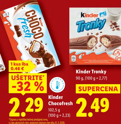 Kinder Tronky oplátky s krémovou náplňou