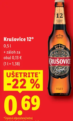 Krušovice 12° pivo