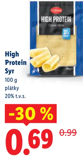 Milbona High Protein Plátkový syr