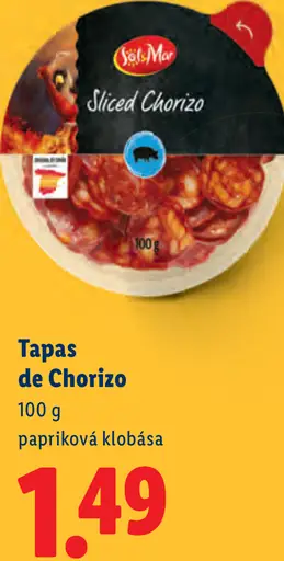 Sol&Mar Tapas de Chorizo papriková klobása