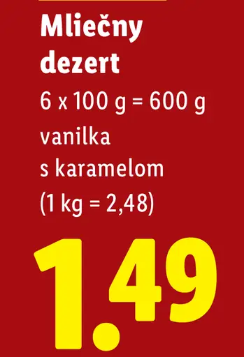 Mliečny dezert vanilka s karamelom