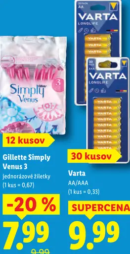 Gillette Simply Venus jednorazové žiletky