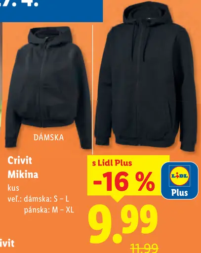 Crivit mikina dámska alebo pánska