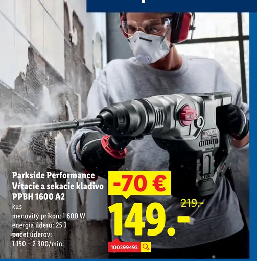 Parkside Performance vŕtacie a sekacie kladivo PPBH 1600 A2