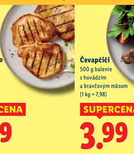 Čevapčiči s hovädzím a bravčovým mäsom