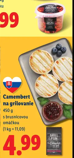 Camembert na grilovanie s brusnicovou omáčkou