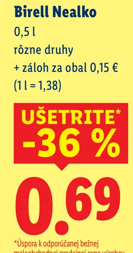 Birell Svetlý nealkoholické pivo plechovka