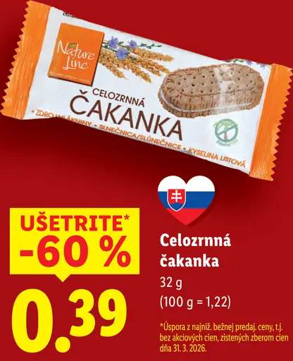 Nature Line Celozrnná čakanka tyčinka