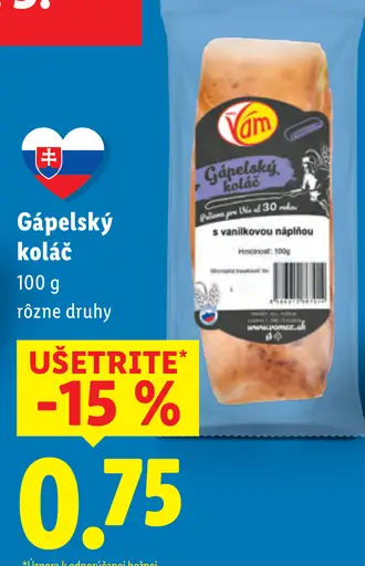 Vám Gápelský koláč s vanilkovou náplňou