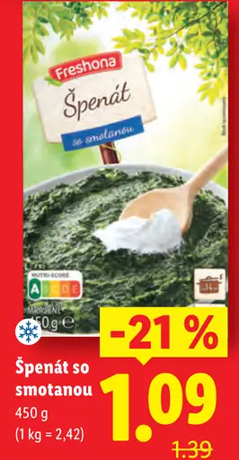 Freshona Špenát so smotanou