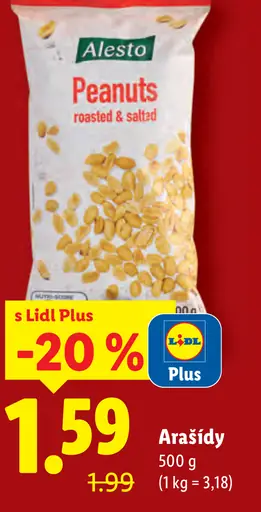 Alesto Arašidy pražené