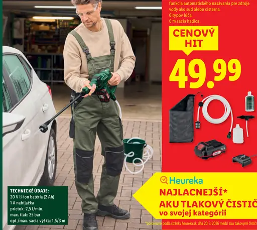 Parkside Aku tlakový čistič 20 V