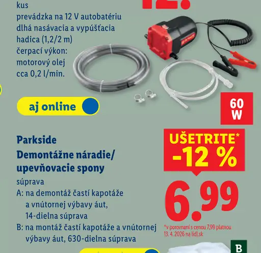 Parkside upevňovacie spony/demontážne náradie