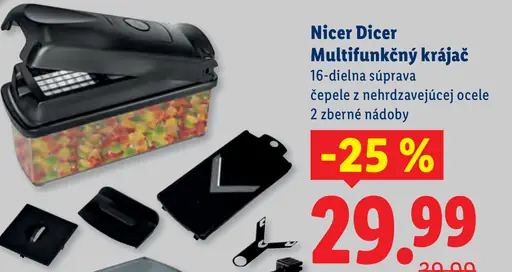 Nicer Dicer multifunkčný krájač, 16-dielna súprava