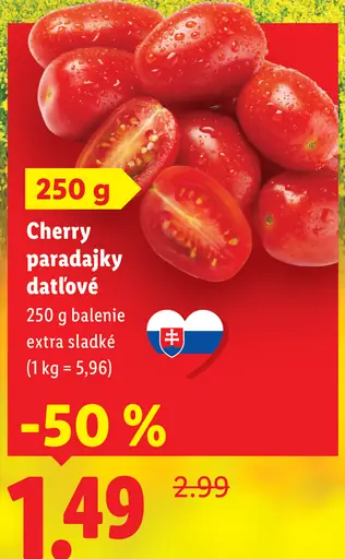 Paradajky cherry strapcové extra sladké