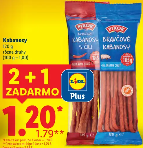 Pikok Bravčové kabanosy rôzne druhy