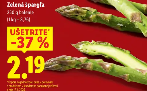 Zelená špargľa čerstvá