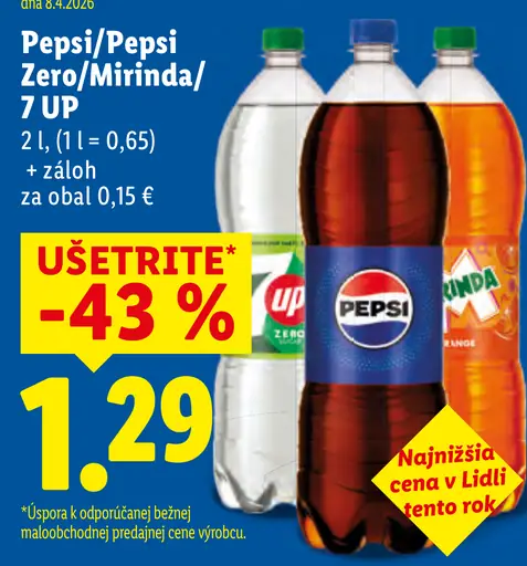 Pepsi / Pepsi Zero / Mirinda / 7UP sýtený nápoj