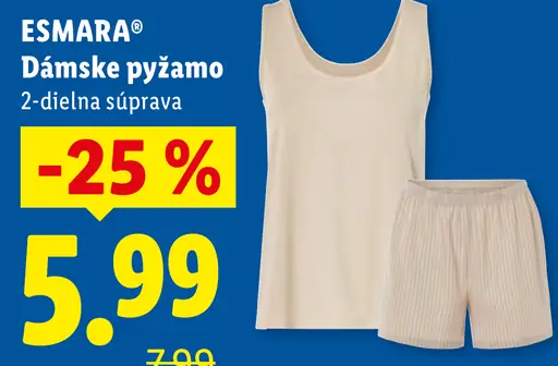 Esmara dámske pyžamo 2-dielna súprava