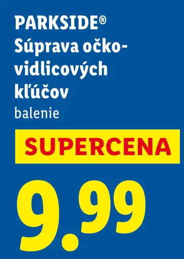 Parkside súprava očko-vidlicových kľúčov