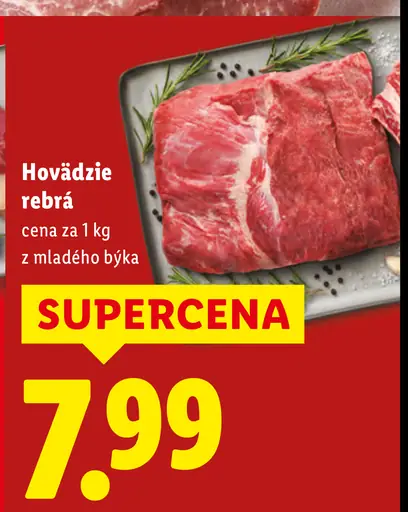 Hovädzie rebrá z mladého byka