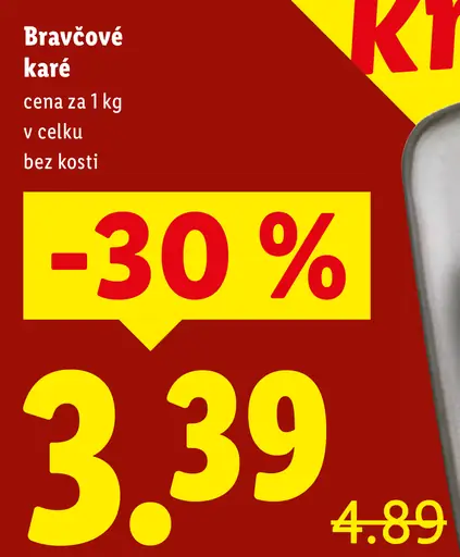 Bravčové karé vcelku, bez kosti