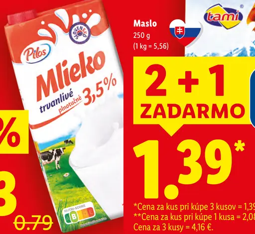Pilos trvanlivé mlieko 3,5 % tuku