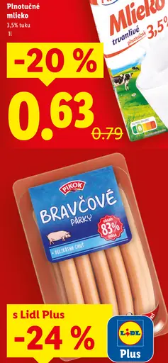 Pikok bravčové párky delikátnej chuti
