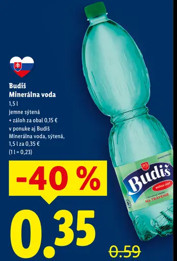 Budiš minerálna voda jemne sýtená