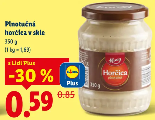 Kania plnotučná horčica v skle