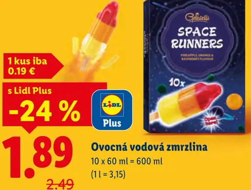 Gelatelli Ovocná vodová zmrzlina Space Runners