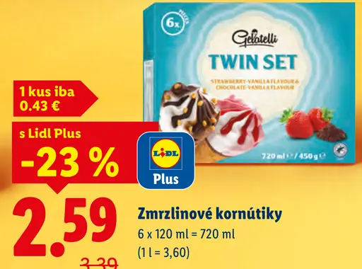 Gelatelli Zmrzlinové kornútiky Twin Set Strawberry, Vanilla & Chocolate / Strawberry & Vanilla