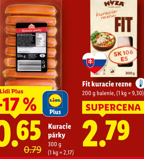 Lidl Kuracie párky