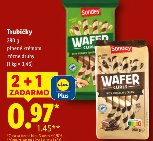 Trubičky plnené krémom