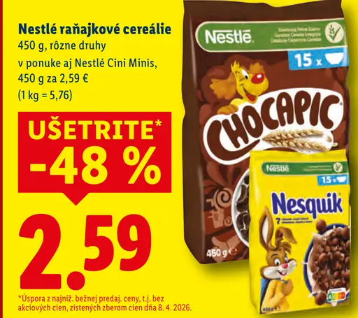 Nestlé Raňajkové cereálie