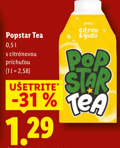 Popstar Tea nápoj s citrónovou príchuťou