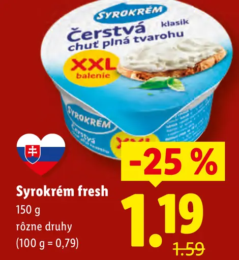 Syrokrem čerstvá chuť XXL smotanový syr z tvarohu