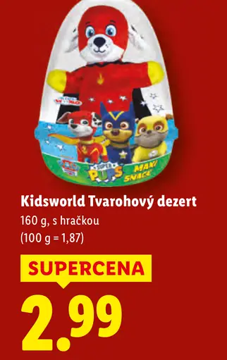 Kidsworld tvarohový dezert s hračkou