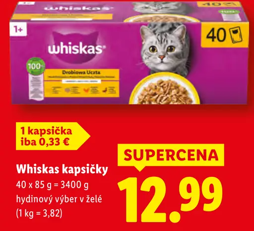 Whiskas kapsičky hydinový výber v želé