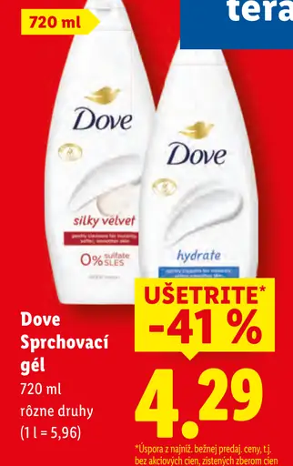 Dove sprchovací gél rôzne druhy
