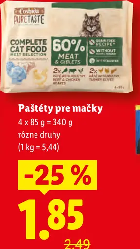 Coshida Pure Taste Paštéty pre mačky