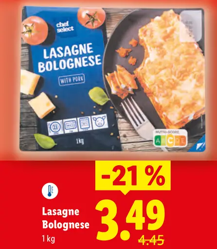 Chef Select lasagne Bolognese
