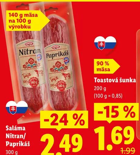 Nitran saláma Nitran/Paprikáš