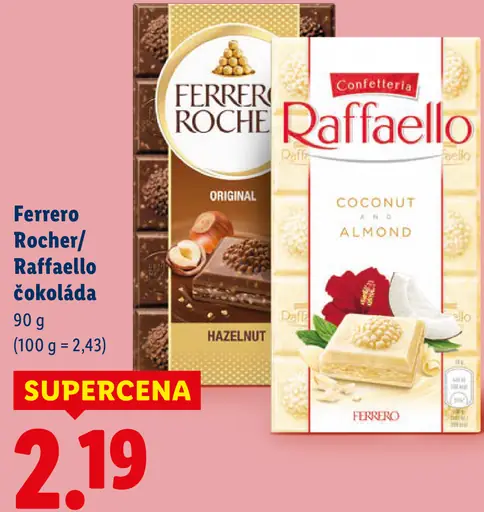 Ferrero Rocher Raffaello čokoláda