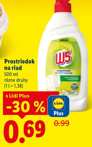W5 prostriedok na riad