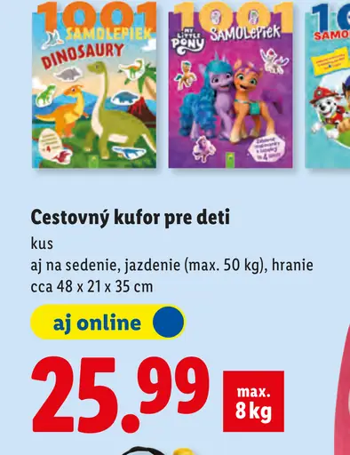 Cestovný kufor pre deti na sedenie a jazdenie