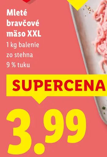 Mleté bravčové mäso XXL zo stehna 9 % tuku